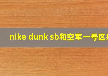 nike dunk sb和空军一号区别